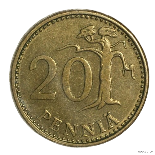Финляндия 20 пенни, 1976 (холдер)