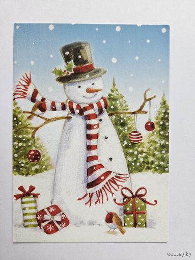 Финляндия снеговик открытка с новым годом