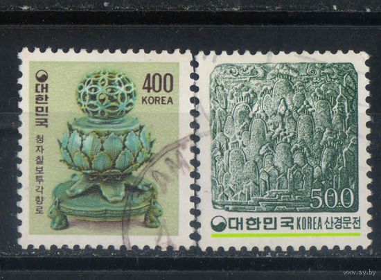 Корея Респ 1983 Антиквариат Курительница благовоний Панно Cтандарт #1329-30
