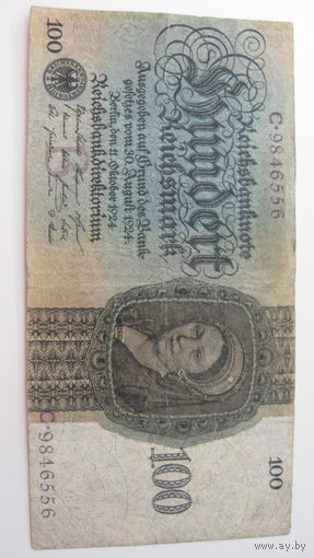 Германия 100 марок 1924 г.  Ro 171