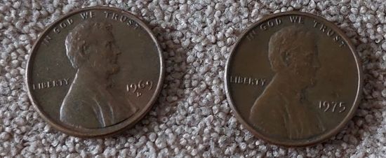 США 1 цент 1969D, 1975