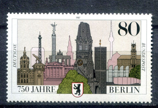 Германия (ФРГ) - 1987г. - 750 лет Берлину - полная серия, MNH с отпечатком [Mi 1306] - 1 марка
