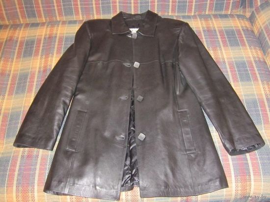 Импортная кожаная женская куртка-пиджак