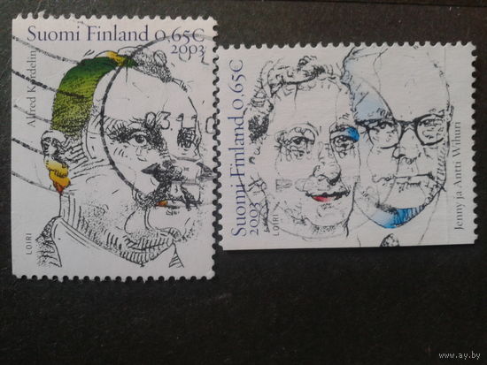 Финляндия 2003 деятели культуры, марки из буклета