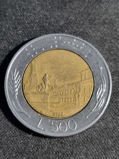 Италия 500 лир 1989