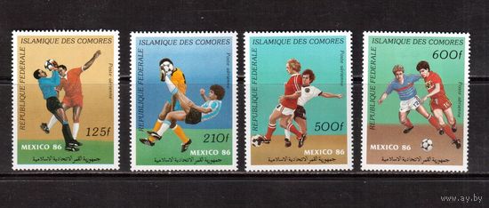 Коморы-1986,(Мих.777-780)  ** ,  Спорт, ЧМ по футболу