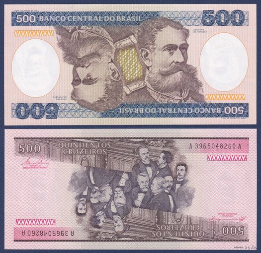 Бразилия, 500 крузейро 1981-1985 г., P-200b, UNC