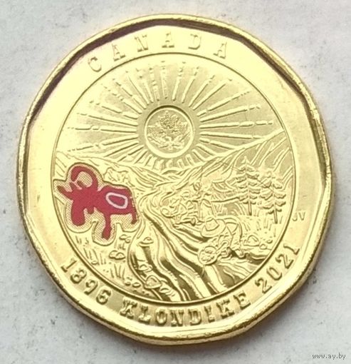 Канада 1 доллар 2021 г. 125 лет клондайкской золотой лихорадке. Цветная