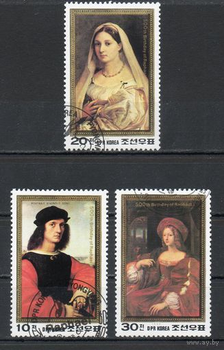500 лет со дня рождения Рафаэля КНДР 1984 год серия из 3-х марок