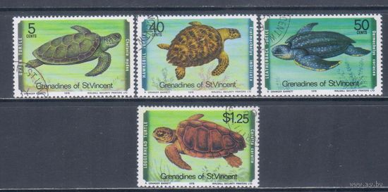 [2423] Гренадины Сент-Винсента 1978. Фауна.Черепахи. Гашеная серия.