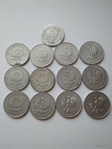 50 грош Польши. 13 монет разные года.