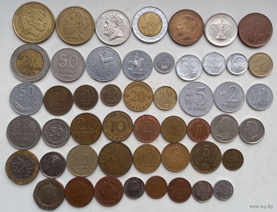 Монеты разных стран Мира 50 штук