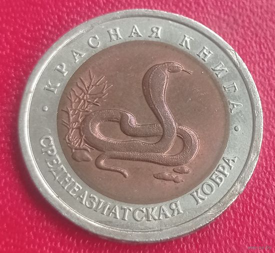 10 рублей 1992. Красная книга. Среднеазиатская кобра