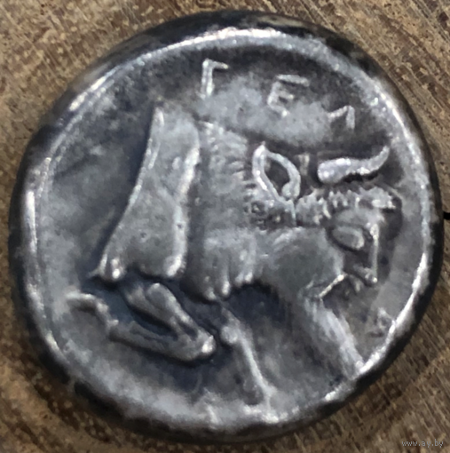Греция, Гела (Сицилия) Бык Гелас. 467-460 гг до н.э. Дидрахма. Серебро, 7,09 гр.