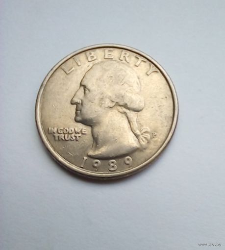США 25 центов 1989 г Р