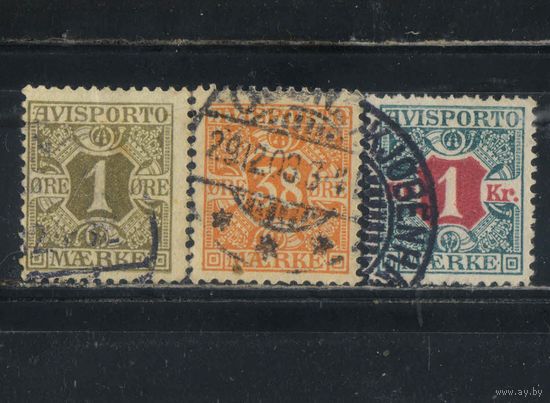 Дания Расчетные 1907 Для оплаты доставки газет  #Х 1,6,8