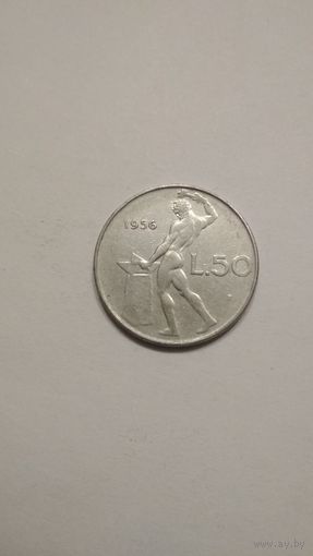 Италия / 50 лир / 1956 год