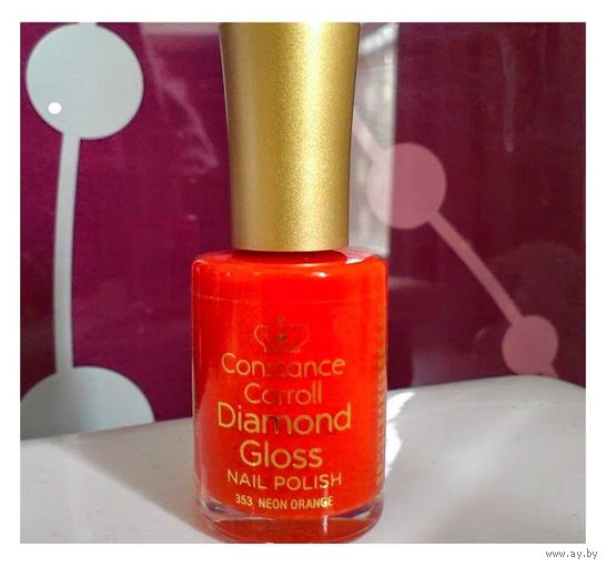 Стойкий укрепляющий ЛАК для ногтей Constance Carroll Diamond Gloss Nail Polish оттенок 353 Neon Orange
