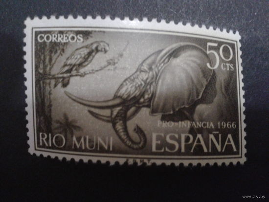 Рио-Муни 1966 Колония Испании слон