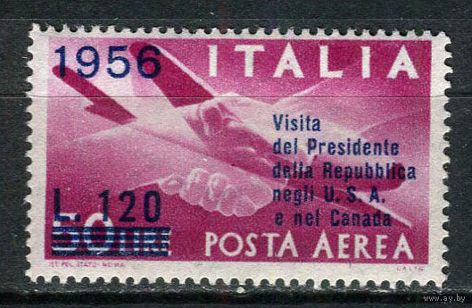Италия - 1956 - Визиты Президент Джованни Гронки в США и Канаду - [Mi. 962] - полная серия - 1 марка. MLH, MH.  (Лот 88EO)-T7P13