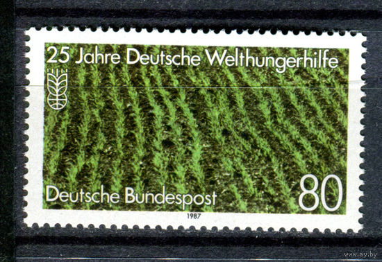 Германия (ФРГ) - 1987г. - 25 лет немецкой международной помощи голодающим - полная серия, MNH с отпечатком [Mi 1345] - 1 марка