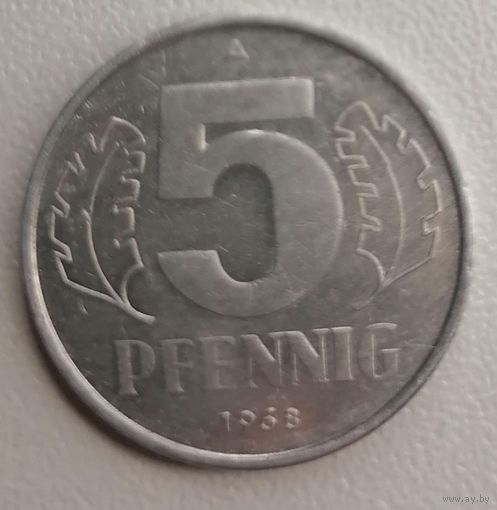 Германия - ГДР 5 пфеннигов, 1968 (лот 0034), ОБМЕН.