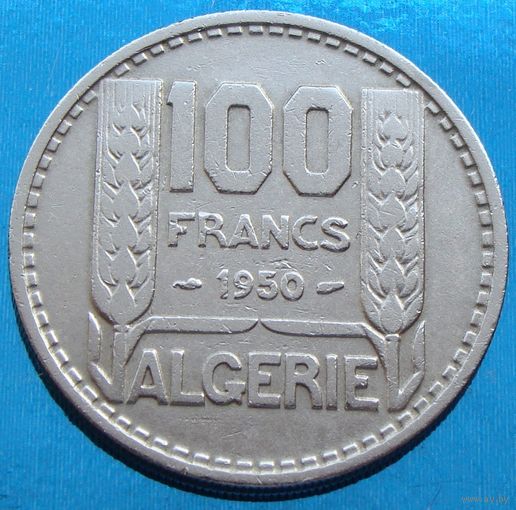 Алжир.  100 франков 1950 года  KM#93  Тираж: 22.189.000 шт