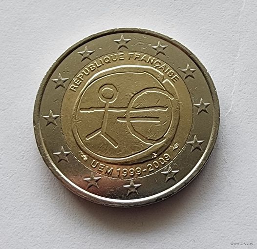 2 евро 2009 Франция 10 лет Экономическому и Валютному союзу