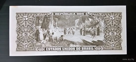 Бразилия 5 крузейро 1963 Unc