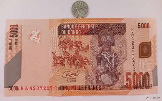 Werty71 Конго 5000 франков 2022 UNC банкнота