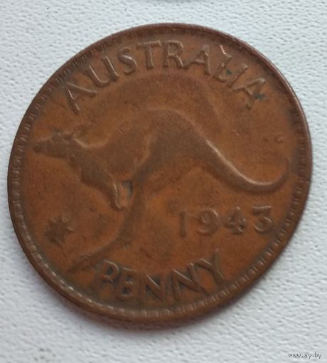 Австралия 1 пенни, 1943 Точка после "PENNY"  2-16-15