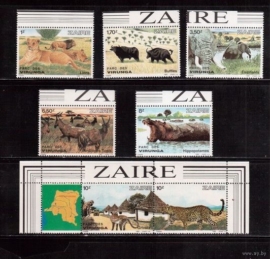 Заир(Конго)-1982,(Мих.770-785) ** , Фауна, Львы Леопарды, Слоны(2)