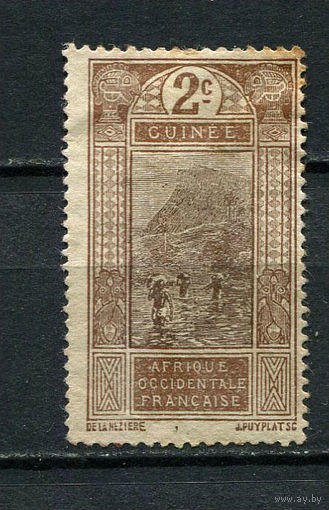 Французские колонии - Гвинея - 1913/1916 - Местные мотивы 2С - [Mi.64] - 1 марка. MH.  (Лот 82DW)-T2P18