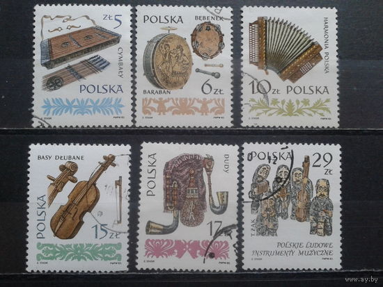 Польша, 1983, Музыкальные инструменты, полная серия