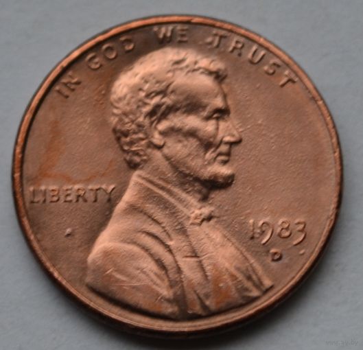 США, 1 цент 1983 г. D