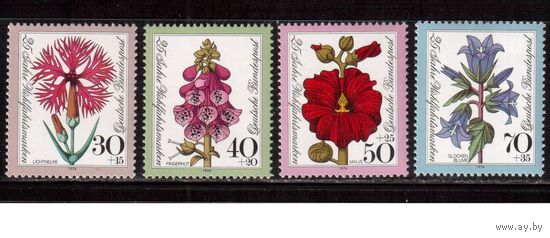 Германия(ФРГ)-1974,(Мих.818-821), ** , Флора, Цветы