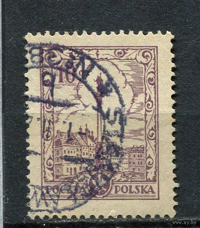 Польша - 1925/1927 - Исторические здания 10Gr - [Mi.237i] - 1 марка. Гашеная.  (Лот 77EP)-T2P37