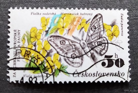 Марка Чехословакия 1983 год Бабочка