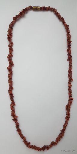 Бусы камень авантюрин, длина 50 см, застёжка латунь. Ширина около 0,5 см. 70-е годы, СССР