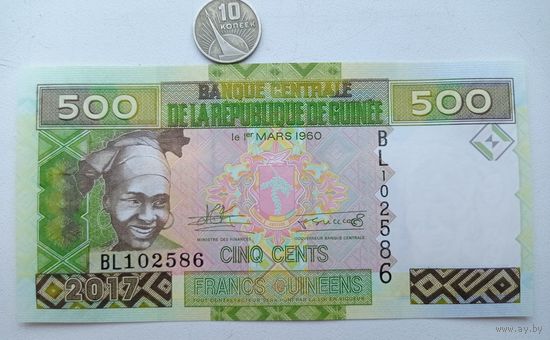 Werty71 Гвинея 500 франков 2017 UNC банкнота