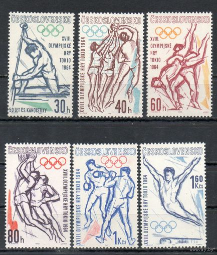 XVIII Олимпийские игры в Токио Чехословакия 1963 год серия из 6 марок