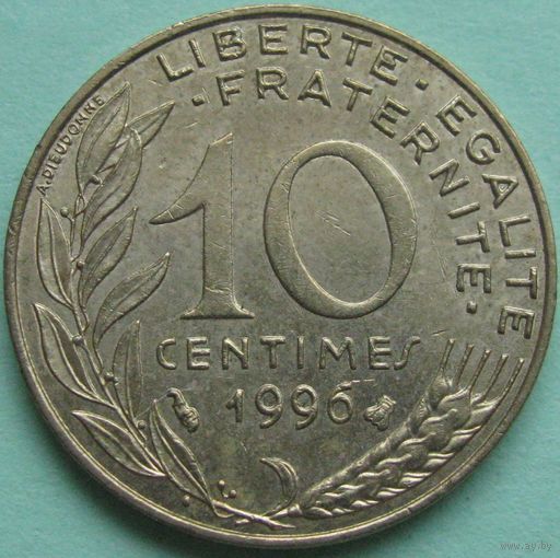 Франция 10 сантимов 1996 F.144-40 в холдере