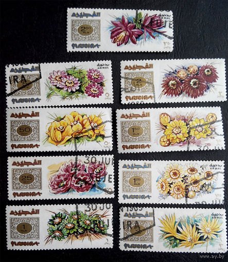 Фуджейра. ОАЭ 1969 г. Цветы. Флора, полная серия из 9 марок #0205-Ф1
