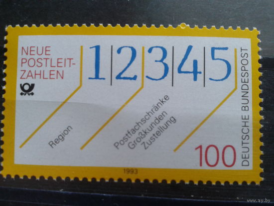 Германия 1993 новый почтовый код** Михель-2,0 евро