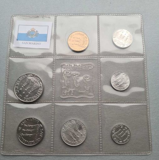 Сан-Марино 1, 2, 5, 10, 20, 50, 100 лир, 1975
