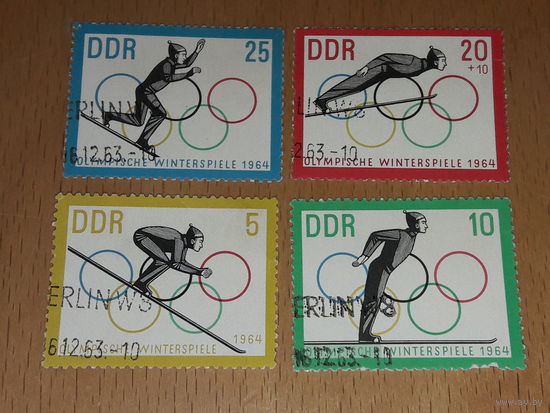 Германия ГДР 1963 Спорт. Зимняя олимпиада 1964 Инсбрук. 4 марки