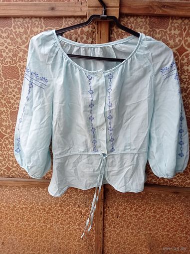 Блуза СССР, блузка советских лет. Винтажная одежда, ретро гардероб. Ткань СССР