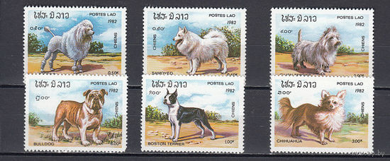 Фауна. Собаки. Лаос. 1982. 6 марок. Michel N 573-578 (7,0 е).