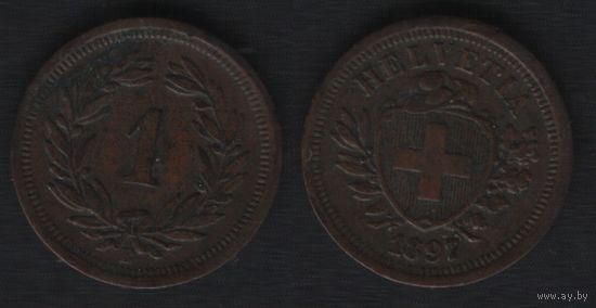 Швейцария _km3.1 1 раппен 1897 год (B) (f