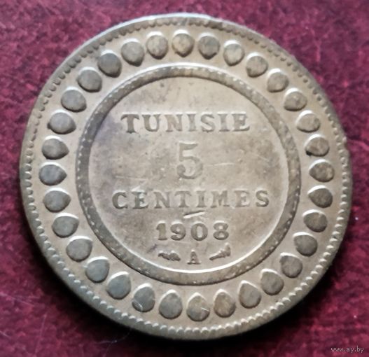Тунис 5 сантимов, 1907-1917